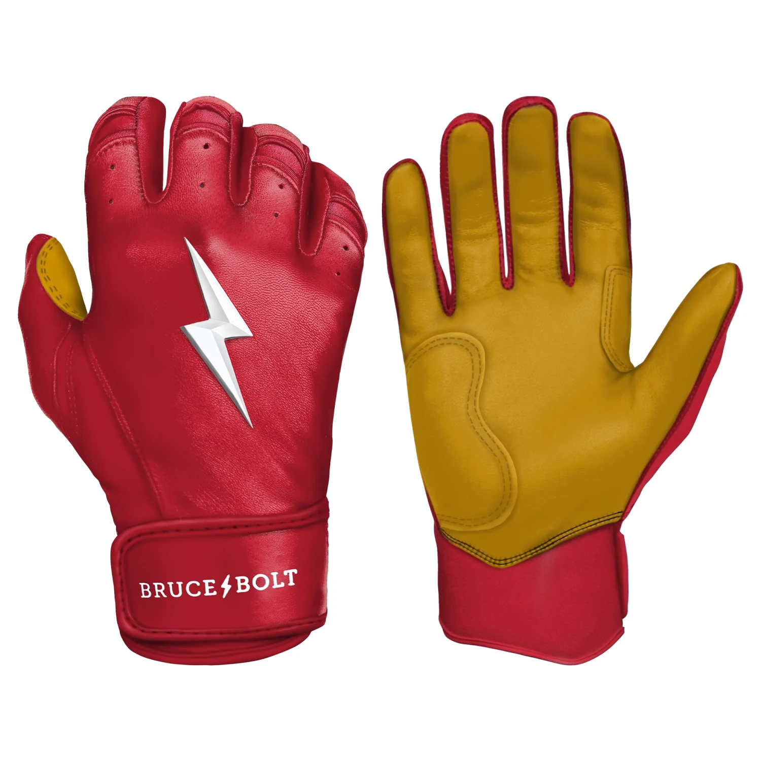 Bruce Bolt Premium Pro Baseball Batting Gloves Short Cuff 4 Bruce Bolt Premium Pro Baseball Batting Gloves Short Cuff - Image 2