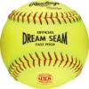 Rawlings 12” Dream Seam USA Fastpitch Softball – EACH – WFP12USA -BASES LOADED SHOP Rawlings Dream Seam 12 USA Each 86858.1753988899